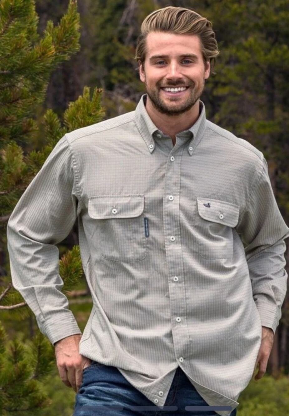 Southern Marsh Leeward Textured Grid Shirt XL